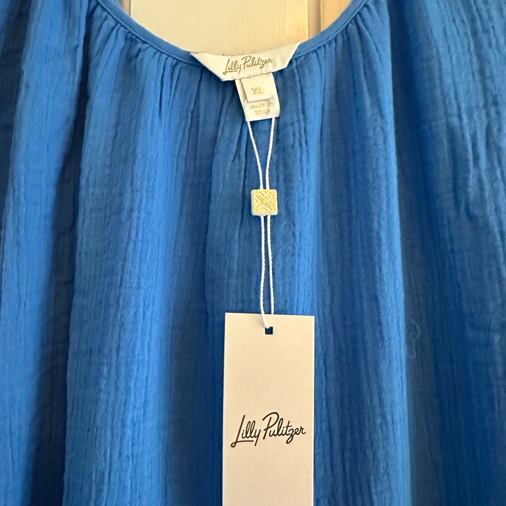 Lilly Pulitzer Zemini Maxi Coverup in Vibrant Blue - Picture 3 of 6